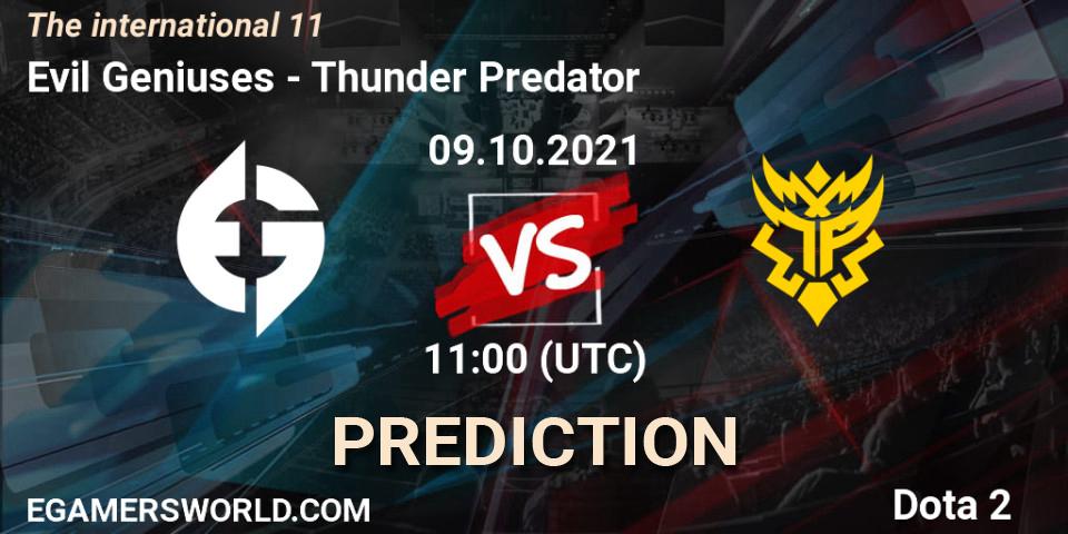 Pronóstico Evil Geniuses - Thunder Predator. 09.10.2021 at 11:15, Dota 2, The Internationa 2021