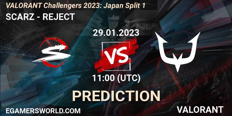 Pronóstico SCARZ - REJECT. 29.01.23, VALORANT, VALORANT Challengers 2023: Japan Split 1