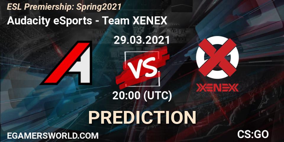 Pronóstico Audacity eSports - XENEX. 29.03.2021 at 19:00, Counter-Strike (CS2), ESL Premiership: Spring 2021