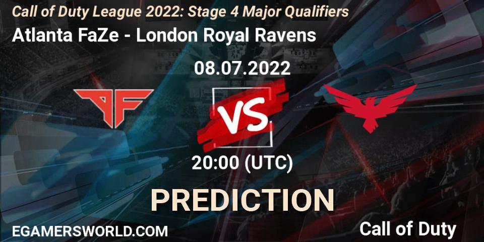 Pronóstico Atlanta FaZe - London Royal Ravens. 08.07.2022 at 20:00, Call of Duty, Call of Duty League 2022: Stage 4