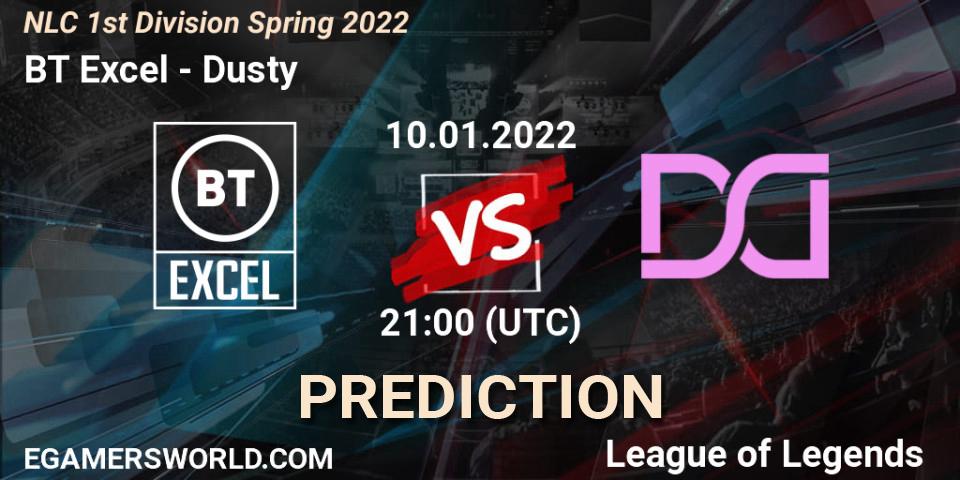 Pronóstico BT Excel - Dusty. 10.01.22, LoL, NLC 1st Division Spring 2022