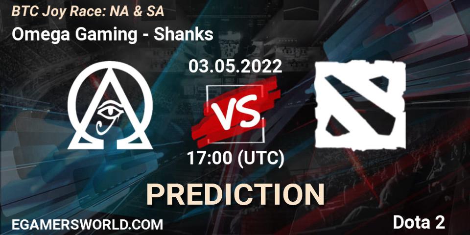 Pronóstico Omega Gaming - Shanks. 03.05.2022 at 17:10, Dota 2, BTC Joy Race: NA & SA