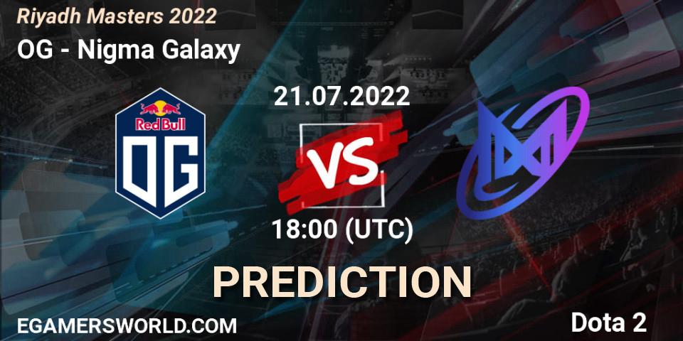 Pronóstico OG - Nigma Galaxy. 21.07.22, Dota 2, Riyadh Masters 2022