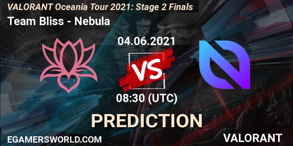 Pronóstico Team Bliss - Nebula. 04.06.2021 at 08:30, VALORANT, VALORANT Oceania Tour 2021: Stage 2 Finals