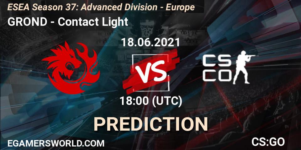 Pronóstico GROND - Contact Light. 18.06.2021 at 18:00, Counter-Strike (CS2), ESEA Season 37: Advanced Division - Europe
