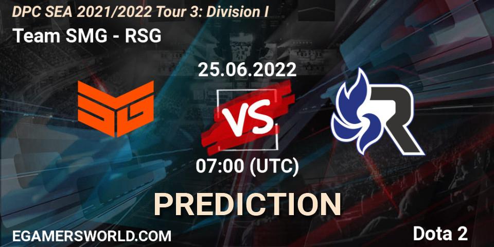 Pronóstico Team SMG - RSG. 25.06.2022 at 07:31, Dota 2, DPC SEA 2021/2022 Tour 3: Division I