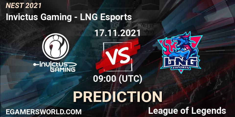 Pronóstico LNG Esports - Invictus Gaming. 17.11.2021 at 09:05, LoL, NEST 2021