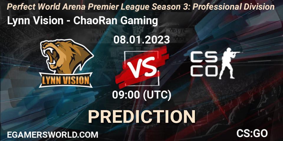 Pronóstico Lynn Vision - ChaoRan Gaming. 08.01.2023 at 09:00, Counter-Strike (CS2), Perfect World Arena Premier League Season 3: Professional Division