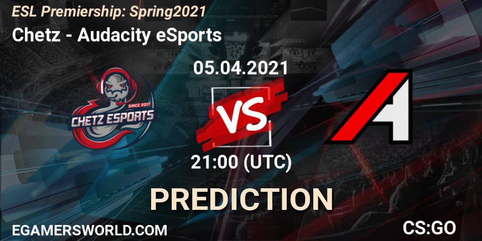 Pronóstico Chetz - Audacity eSports. 05.04.2021 at 20:00, Counter-Strike (CS2), ESL Premiership: Spring 2021