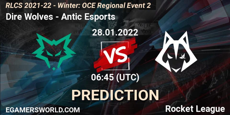 Pronóstico Dire Wolves - Antic Esports. 28.01.2022 at 06:45, Rocket League, RLCS 2021-22 - Winter: OCE Regional Event 2