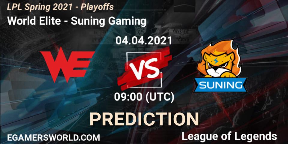 Pronóstico World Elite - Suning Gaming. 04.04.2021 at 09:00, LoL, LPL Spring 2021 - Playoffs