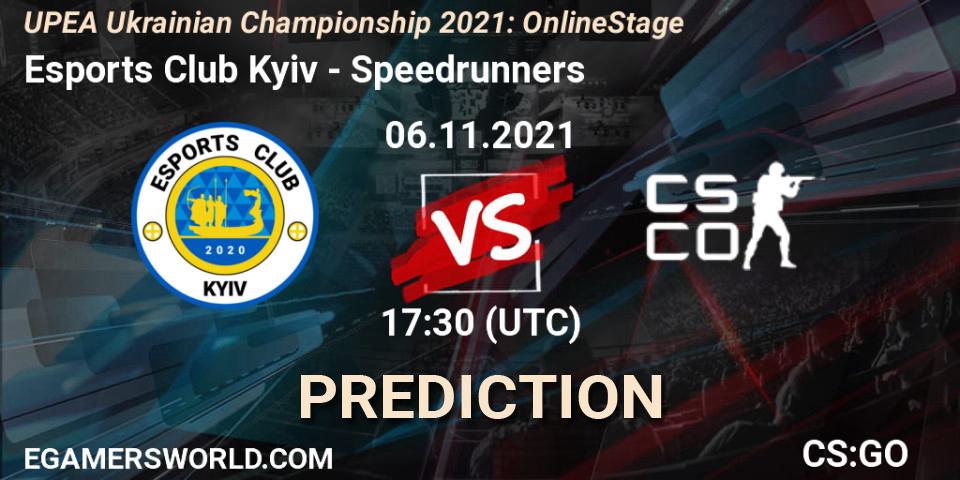 Pronóstico Esports Club Kyiv - Speedrunners. 06.11.2021 at 17:30, Counter-Strike (CS2), UPEA Ukrainian Championship 2021: Online Stage