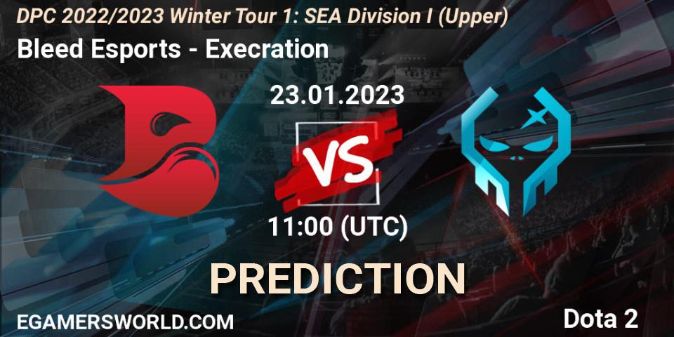 Pronóstico Bleed Esports - Execration. 23.01.2023 at 11:25, Dota 2, DPC 2022/2023 Winter Tour 1: SEA Division I (Upper)