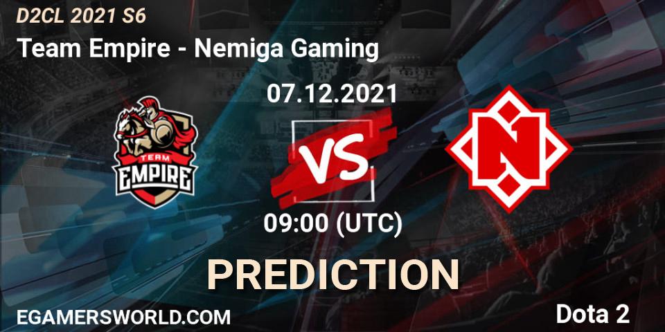 Pronóstico Team Empire - Nemiga Gaming. 07.12.21, Dota 2, Dota 2 Champions League 2021 Season 6