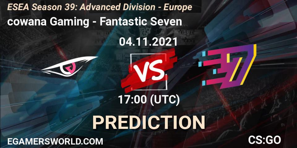 Pronóstico cowana Gaming - Fantastic Seven. 04.11.2021 at 17:00, Counter-Strike (CS2), ESEA Season 39: Advanced Division - Europe