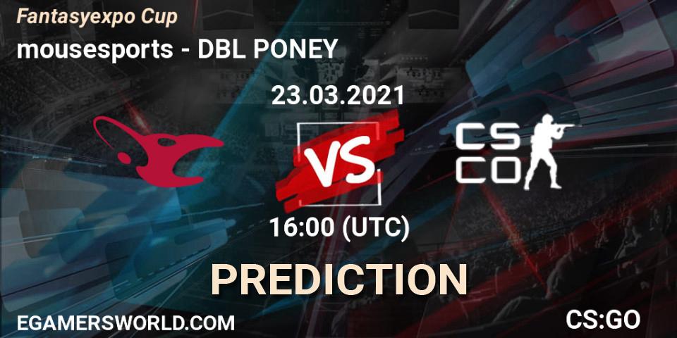 Pronóstico mousesports - DBL PONEY. 23.03.2021 at 16:00, Counter-Strike (CS2), Fantasyexpo Cup Spring 2021
