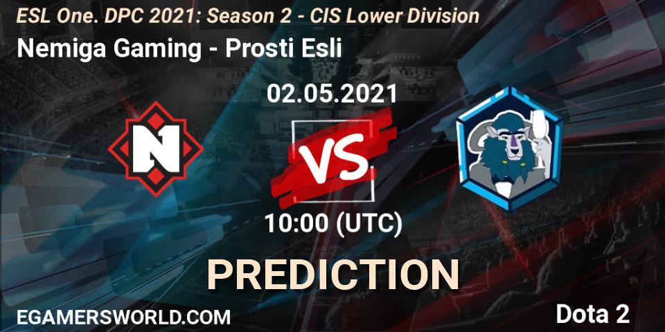 Pronóstico Nemiga Gaming - Prosti Esli. 02.05.2021 at 09:55, Dota 2, ESL One. DPC 2021: Season 2 - CIS Lower Division