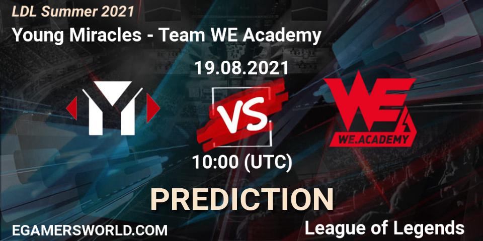 Pronóstico Young Miracles - Team WE Academy. 19.08.21, LoL, LDL Summer 2021