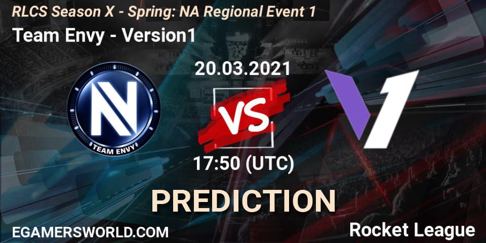 Pronóstico Team Envy - Version1. 20.03.2021 at 17:35, Rocket League, RLCS Season X - Spring: NA Regional Event 1