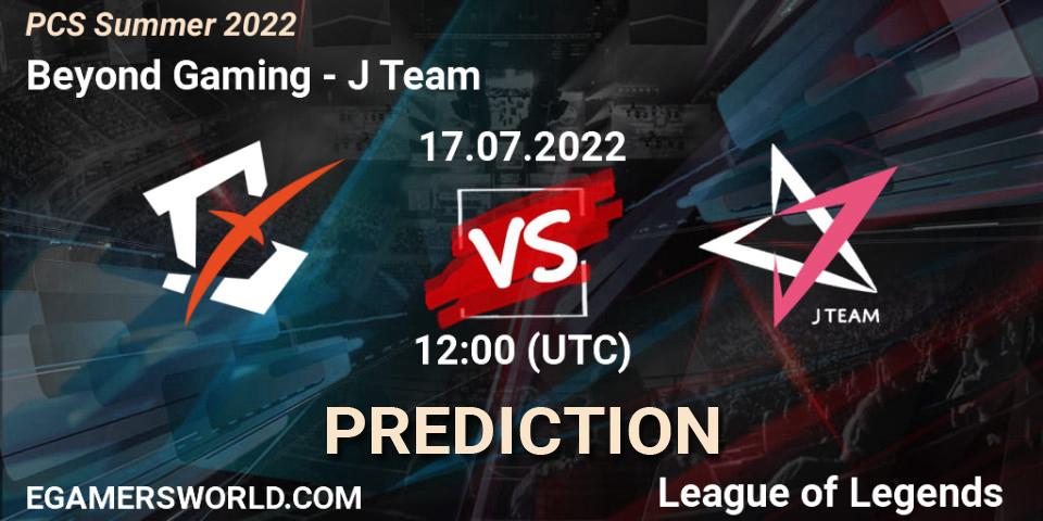 Pronóstico Beyond Gaming - J Team. 17.07.2022 at 13:00, LoL, PCS Summer 2022