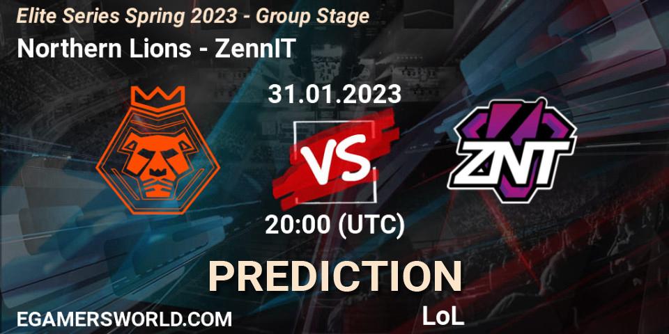 Pronóstico Northern Lions - ZennIT. 31.01.23, LoL, Elite Series Spring 2023 - Group Stage