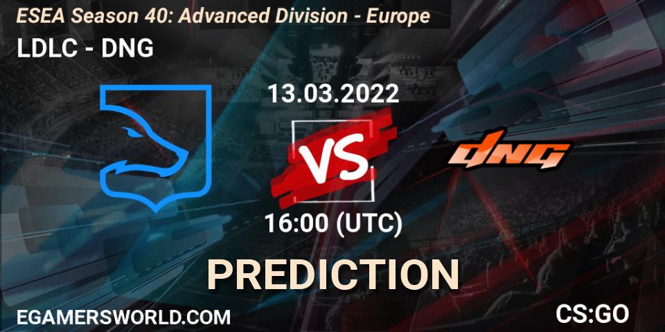 Pronóstico LDLC - DNG. 13.03.2022 at 16:00, Counter-Strike (CS2), ESEA Season 40: Advanced Division - Europe