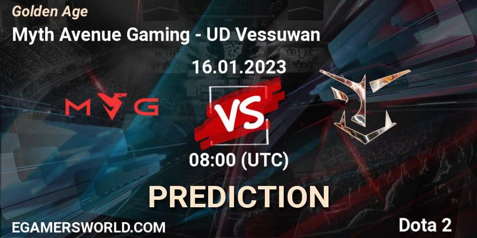 Pronóstico Myth Avenue Gaming - UD Vessuwan. 16.01.23, Dota 2, Golden Age