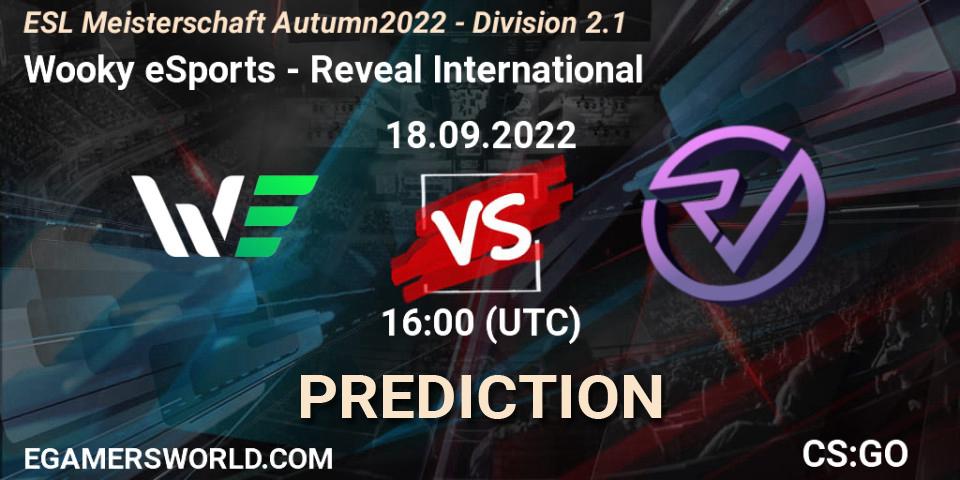Pronóstico Wooky eSports - Reveal International. 18.09.2022 at 16:00, Counter-Strike (CS2), ESL Meisterschaft Autumn 2022 - Division 2.1