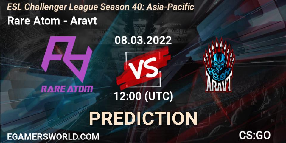 Pronóstico Rare Atom - Aravt. 08.03.2022 at 12:00, Counter-Strike (CS2), ESL Challenger League Season 40: Asia-Pacific