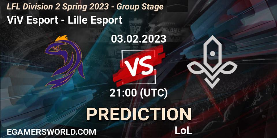 Pronóstico ViV Esport - Lille Esport. 03.02.2023 at 21:00, LoL, LFL Division 2 Spring 2023 - Group Stage