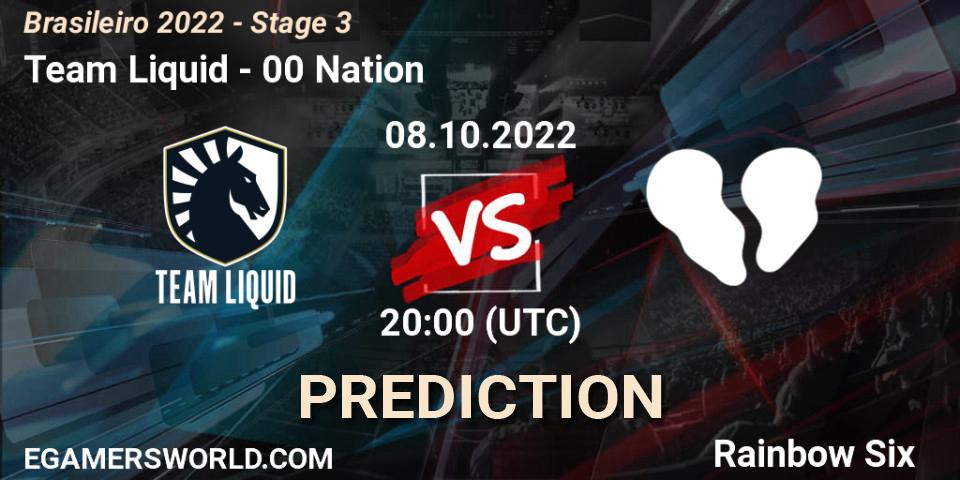 Pronóstico Team Liquid - 00 Nation. 08.10.2022 at 20:00, Rainbow Six, Brasileirão 2022 - Stage 3