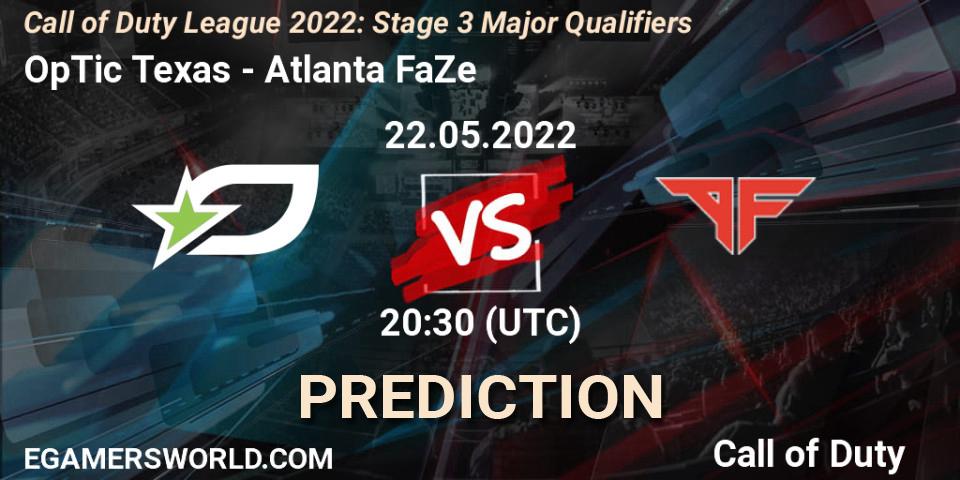 Pronóstico OpTic Texas - Atlanta FaZe. 22.05.2022 at 20:30, Call of Duty, Call of Duty League 2022: Stage 3