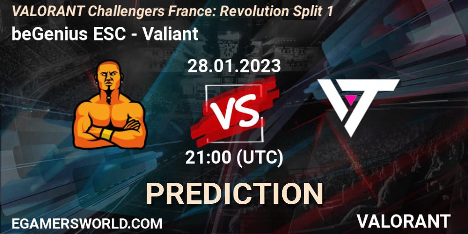 Pronóstico beGenius ESC - Valiant. 28.01.23, VALORANT, VALORANT Challengers 2023 France: Revolution Split 1