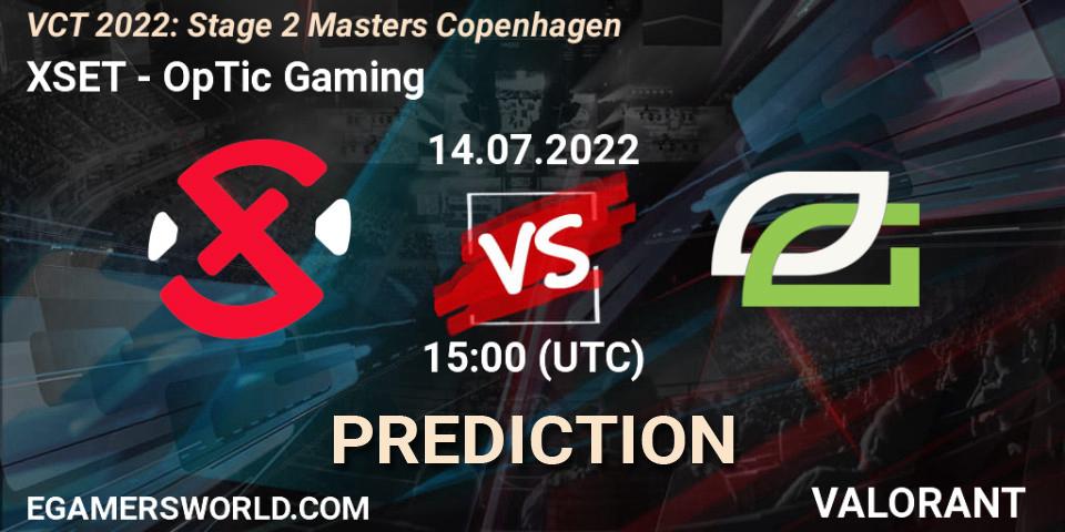 Pronóstico XSET - OpTic Gaming. 15.07.2022 at 18:50, VALORANT, VCT 2022: Stage 2 Masters Copenhagen