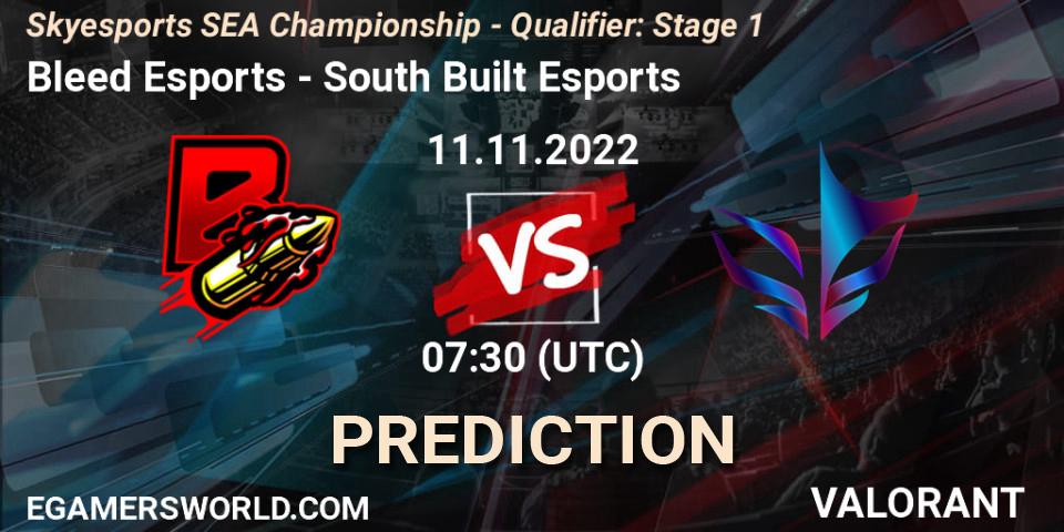 Pronóstico Bleed Esports - South Built Esports. 11.11.2022 at 07:30, VALORANT, Skyesports SEA Championship - Qualifier: Stage 1