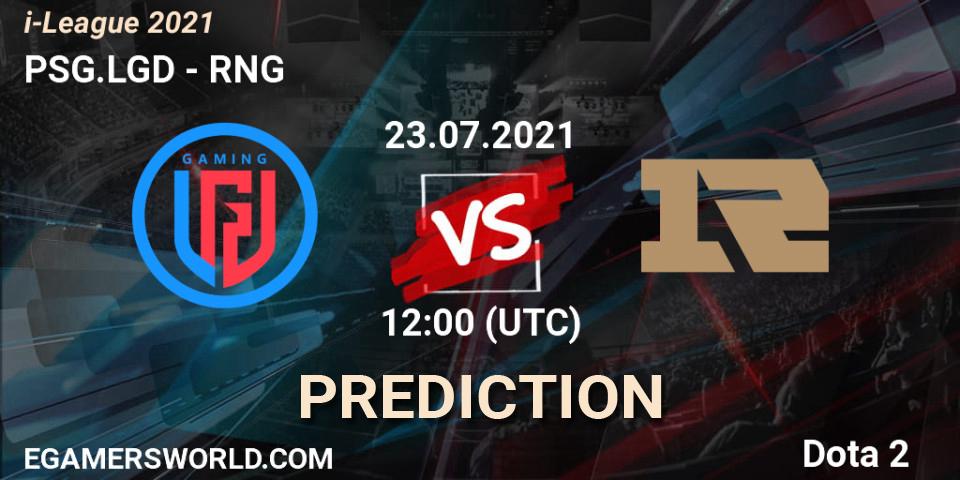 Pronóstico PSG.LGD - RNG. 23.07.2021 at 11:35, Dota 2, i-League 2021 Season 1