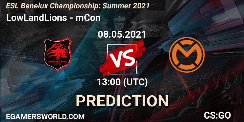Pronóstico LowLandLions - mCon. 08.05.2021 at 13:05, Counter-Strike (CS2), ESL Benelux Championship: Summer 2021