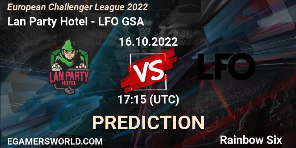Pronóstico Lan Party Hotel - LFO GSA. 21.10.2022 at 17:15, Rainbow Six, European Challenger League 2022