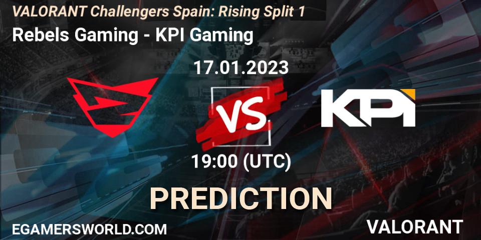 Pronóstico Rebels Gaming - KPI Gaming. 17.01.2023 at 19:45, VALORANT, VALORANT Challengers 2023 Spain: Rising Split 1