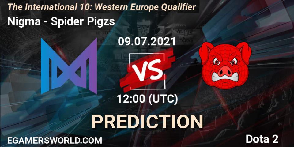 Pronóstico Nigma Galaxy - Spider Pigzs. 09.07.2021 at 13:34, Dota 2, The International 10: Western Europe Qualifier