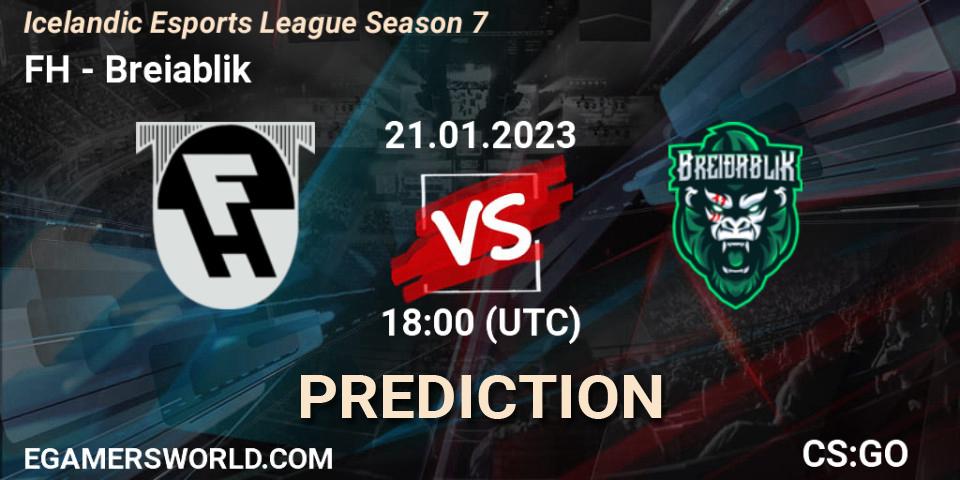 Pronóstico FH - Breiðablik. 21.01.2023 at 18:10, Counter-Strike (CS2), Icelandic Esports League Season 7