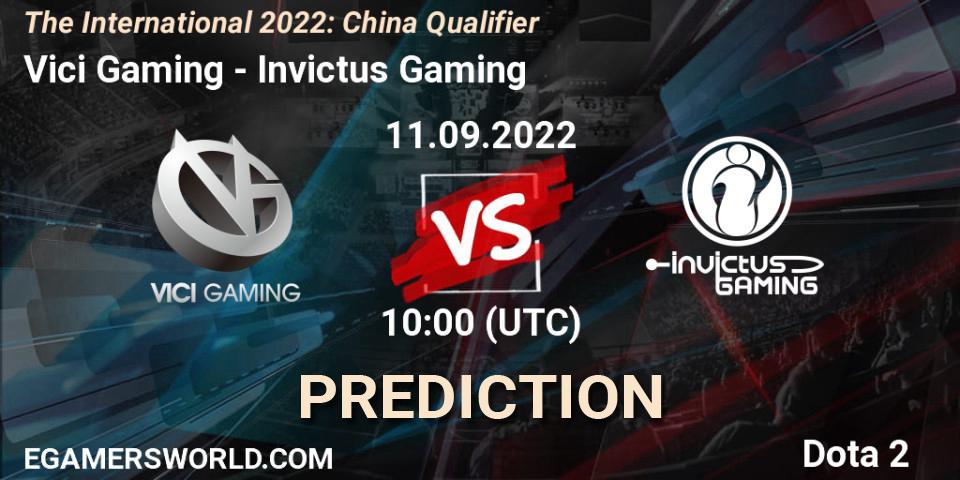 Pronóstico Vici Gaming - Invictus Gaming. 11.09.22, Dota 2, The International 2022: China Qualifier