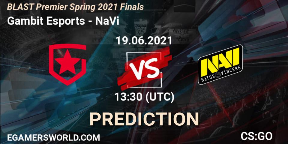Pronóstico Gambit Esports - NaVi. 19.06.2021 at 13:30, Counter-Strike (CS2), BLAST Premier Spring 2021 Finals