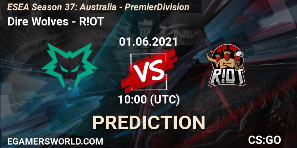 Pronóstico Dire Wolves - R!OT. 01.06.2021 at 10:00, Counter-Strike (CS2), ESEA Season 37: Australia - Premier Division