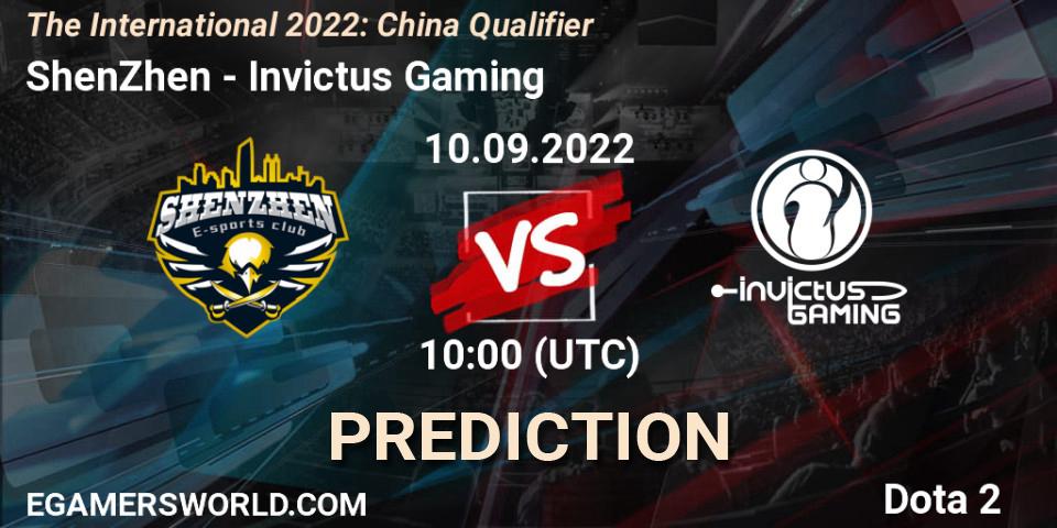Pronóstico ShenZhen - Invictus Gaming. 10.09.22, Dota 2, The International 2022: China Qualifier