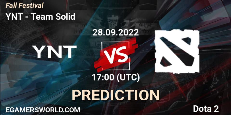 Pronóstico YNT - Team Solid. 28.09.2022 at 17:11, Dota 2, Fall Festival