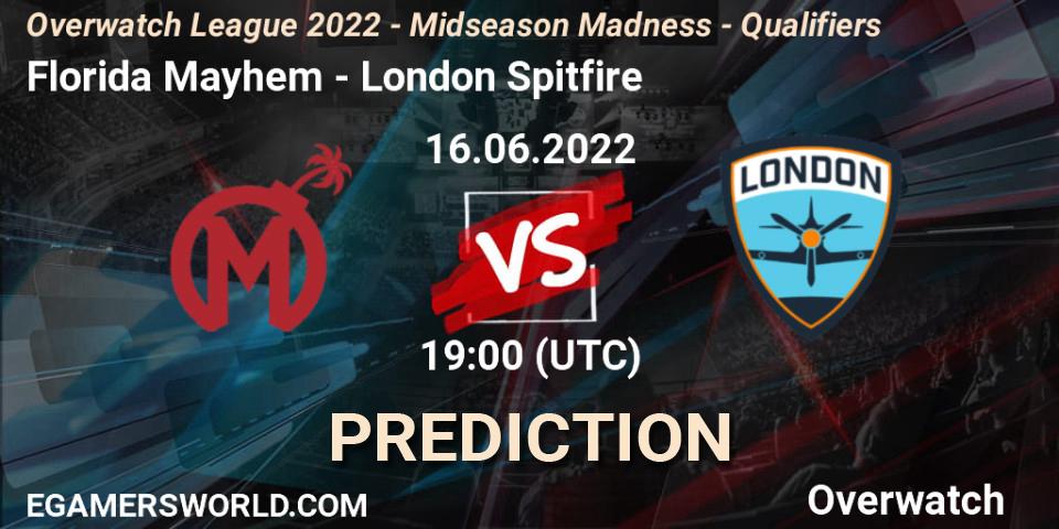 Pronóstico Florida Mayhem - London Spitfire. 16.06.22, Overwatch, Overwatch League 2022 - Midseason Madness - Qualifiers