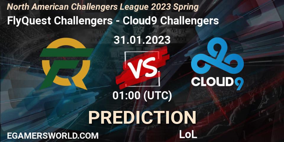 Pronóstico FlyQuest Challengers - Cloud9 Challengers. 31.01.23, LoL, NACL 2023 Spring - Group Stage