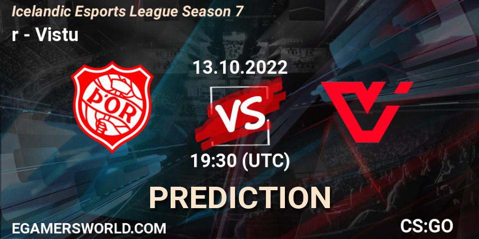 Pronóstico Þór - Viðstöðu. 13.10.2022 at 22:30, Counter-Strike (CS2), Icelandic Esports League Season 7