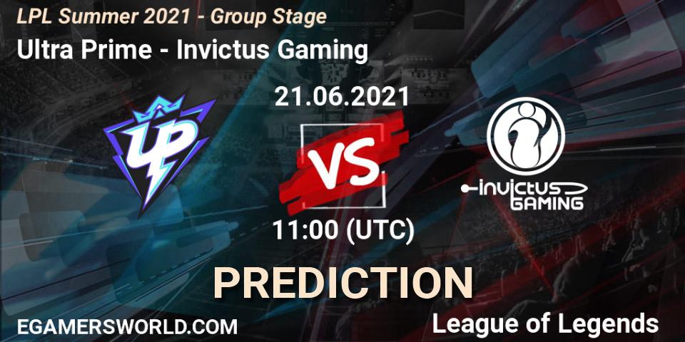 Pronóstico Ultra Prime - Invictus Gaming. 21.06.2021 at 11:00, LoL, LPL Summer 2021 - Group Stage